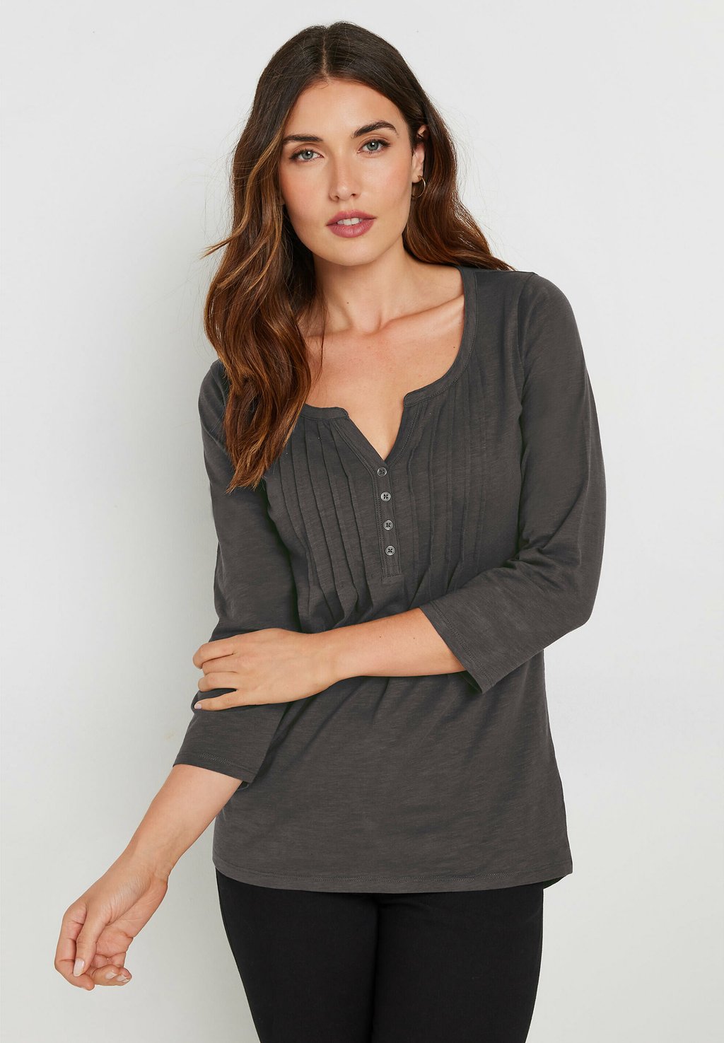 

Топ с длинными рукавами HENLEY Long Tall Sally, темно-серый