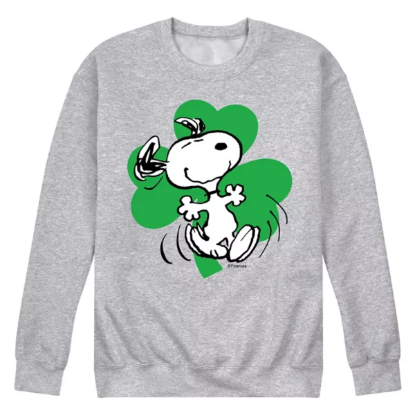 

Мужская флисовая толстовка с принтом «Peanuts Dancing Snoopy Shamrock» Licensed Character, серый