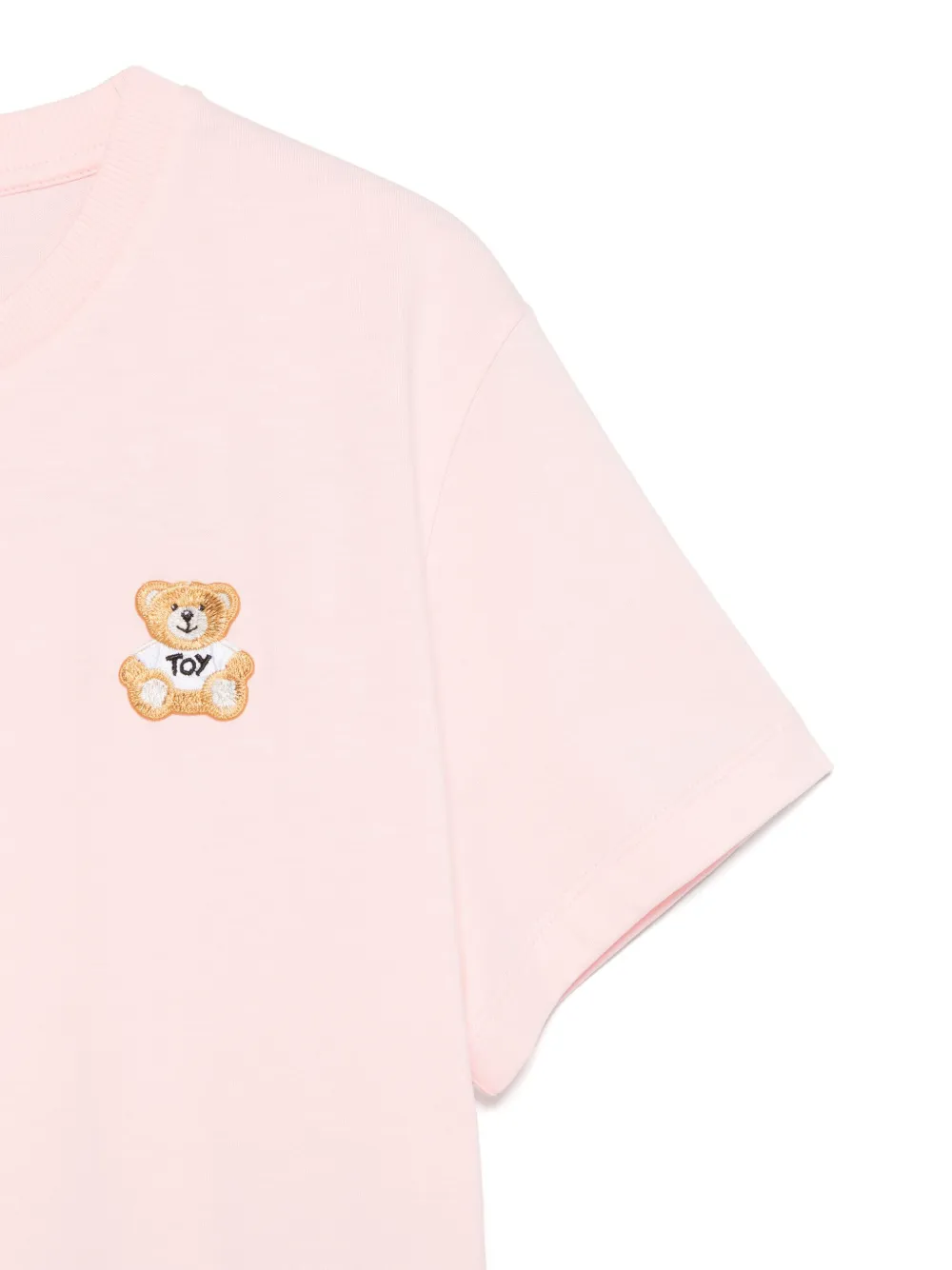 Футболка с нашивкой Leo Teddy Moschino Kids, розовый — фото 3