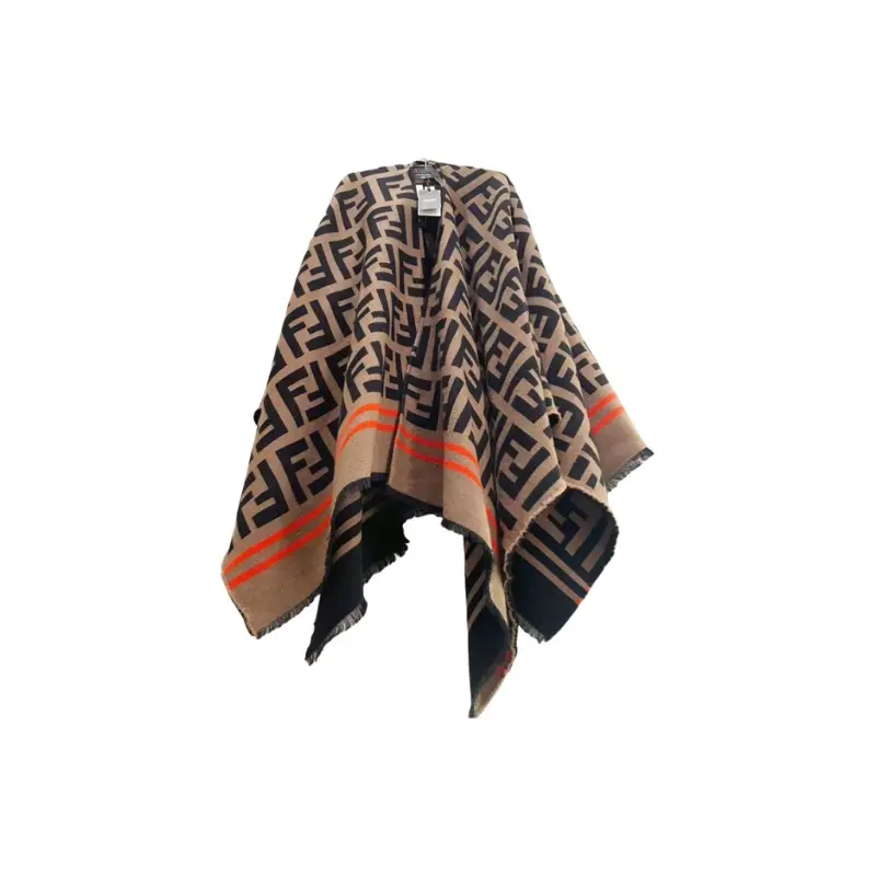 

FENDI Шерстяная шаль женская коричневая, Brown