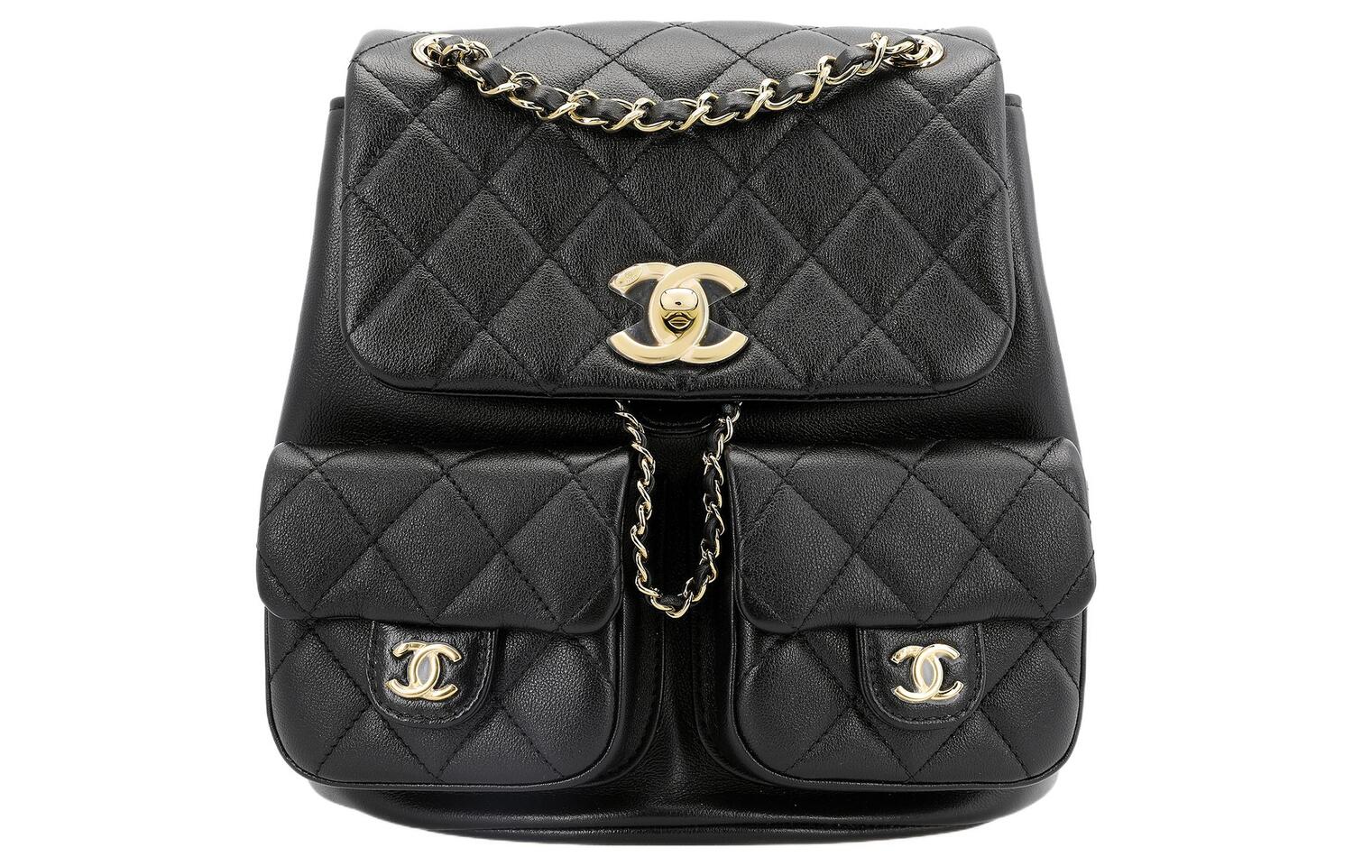 CHANEL Сумка рюкзак из телячьей кожи средний женский черный — фото 2