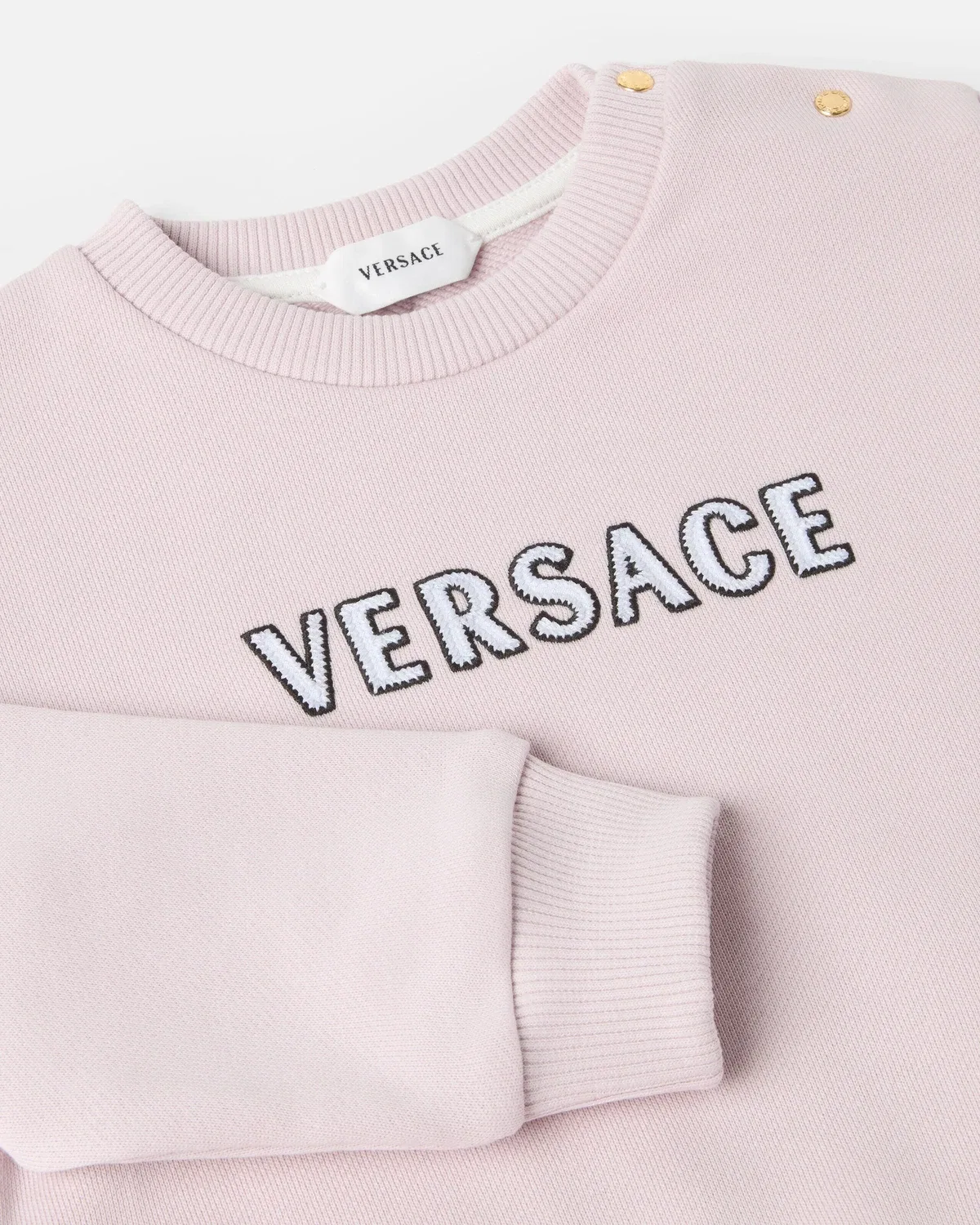 Базовая толстовка с логотипом на трикотаже из хлопка для младенцев Versace, розовый — фото 4