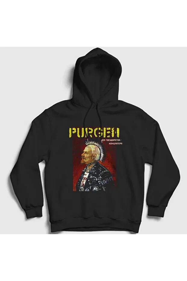 Детские свитшот с капюшоном с принтом album punk music purgen Presmono, Black