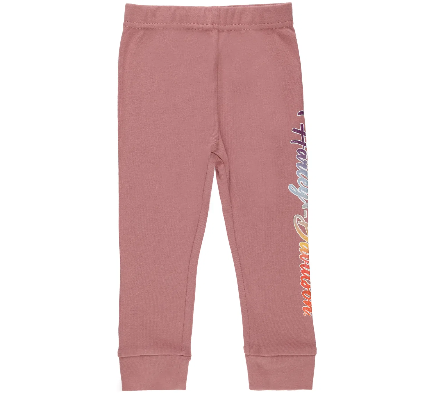 Комплект детских леггинсов и брюк клеш с принтом логотипа Harley Davidson, Rose Pink/Grey — фото 4