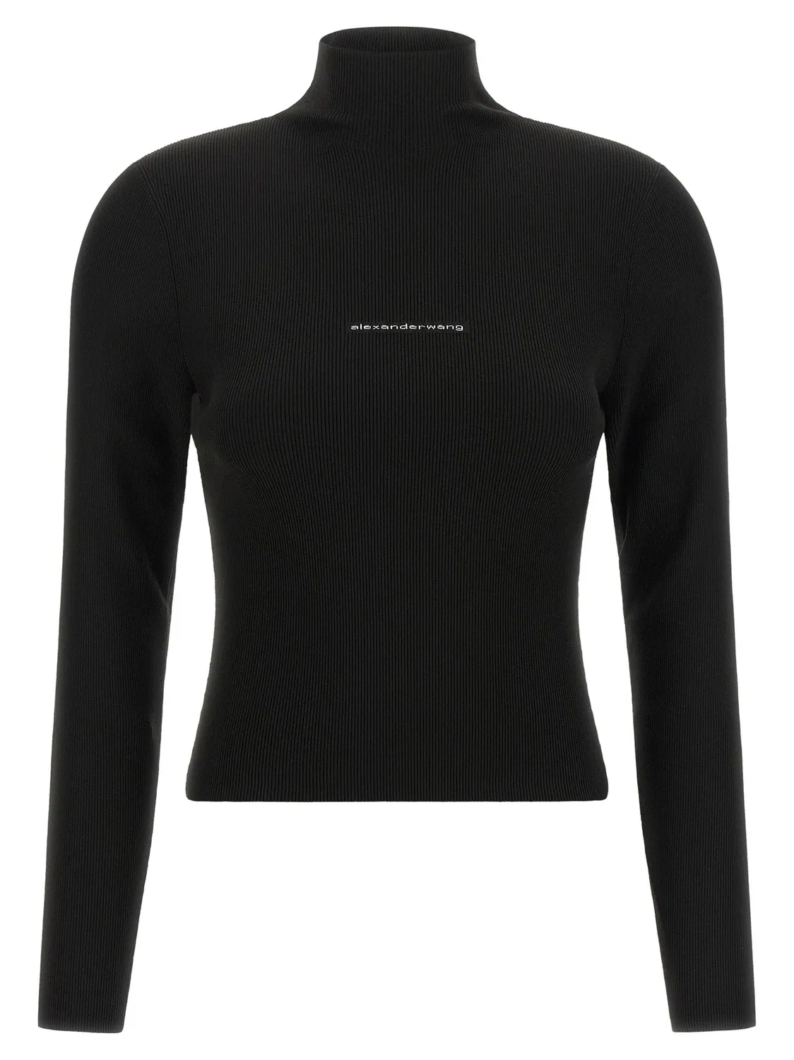 Вязаный свитер с логотипом Alexander Wang, черный