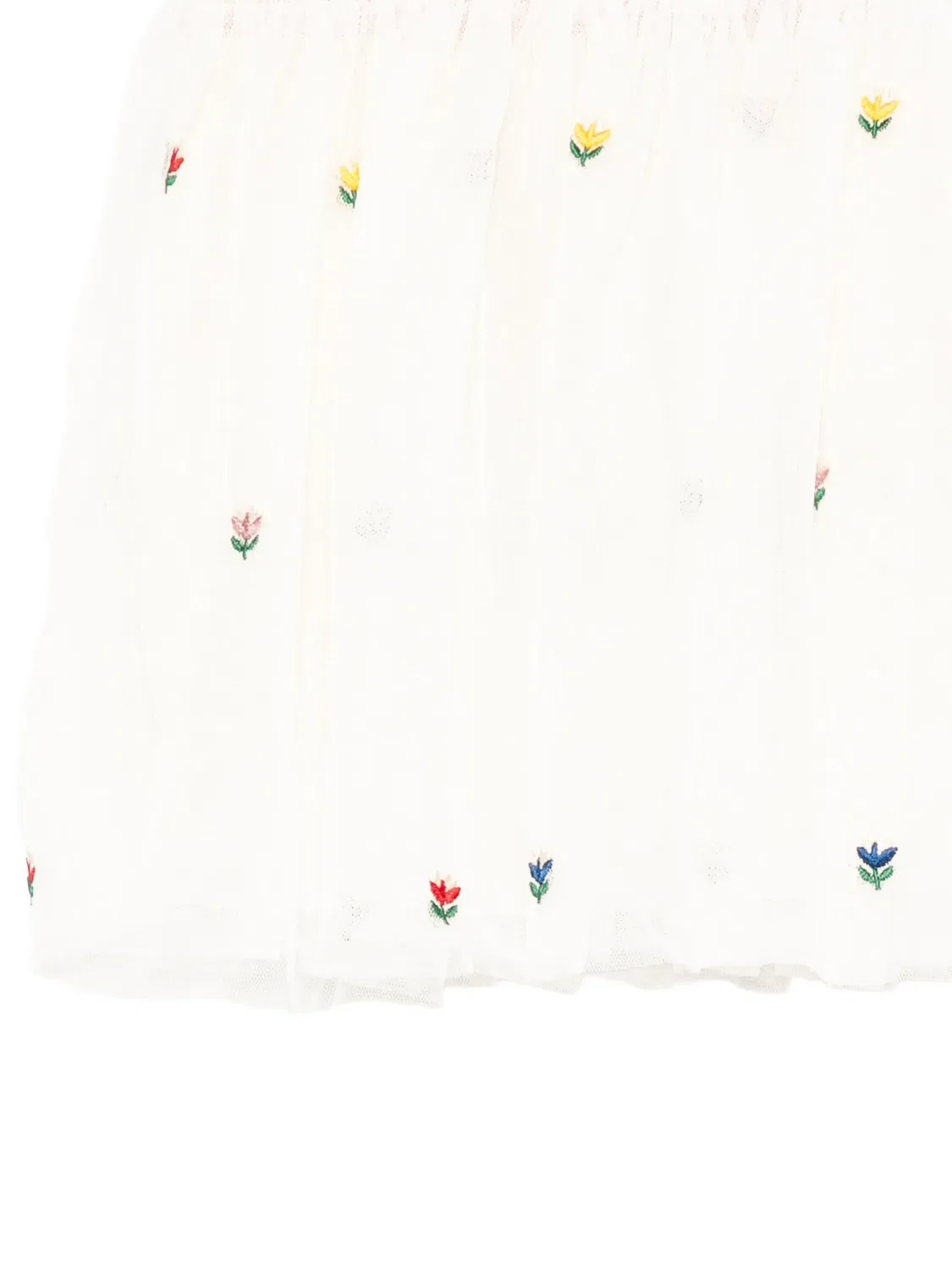 Юбка из тюля с цветочной вышивкой Stella Mccartney Kids, нейтральные цвета — фото 3