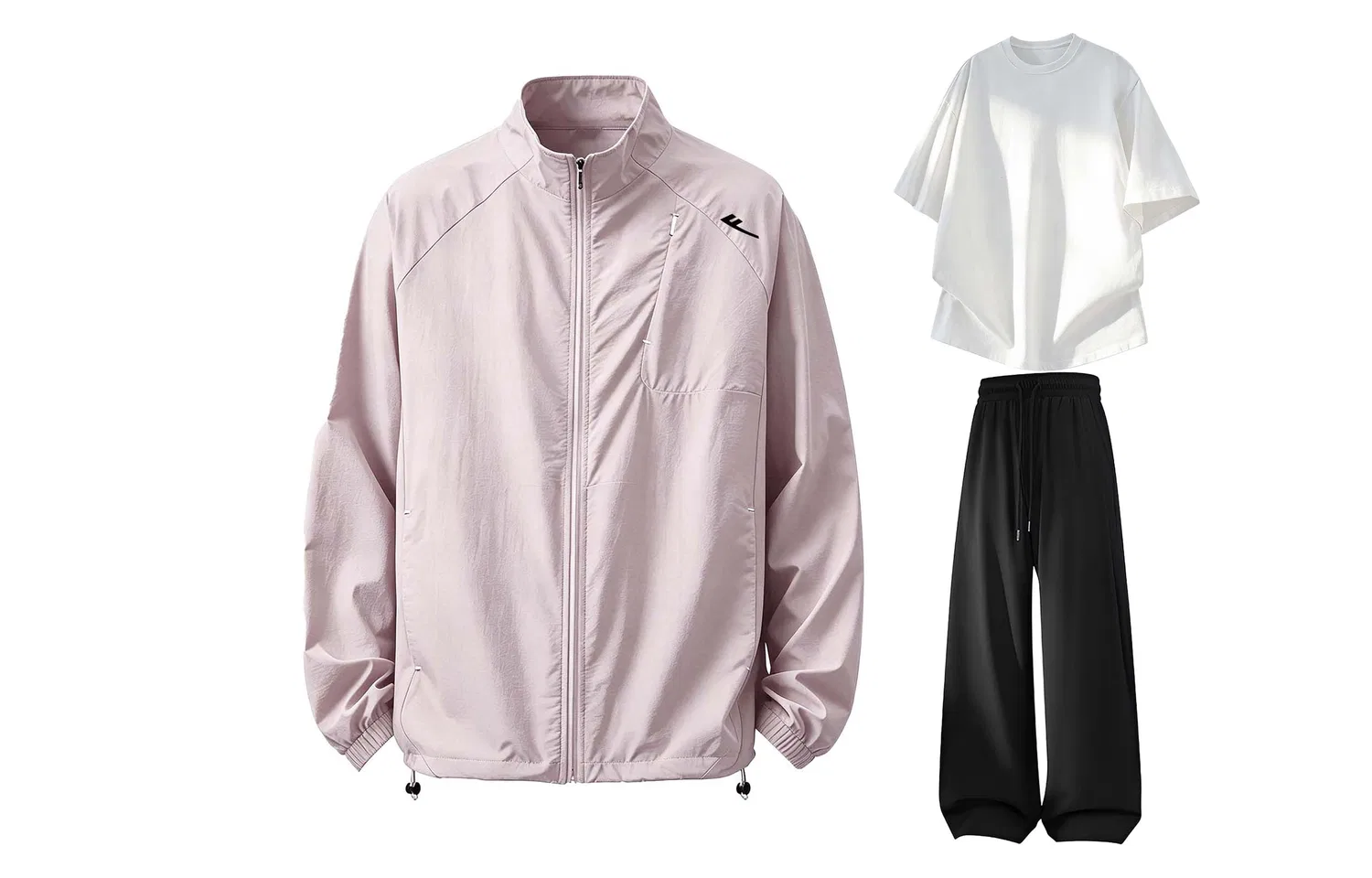 Детский спортивный комплект из футера Light Purple+White+Black Casual Sportswear WARRIOR