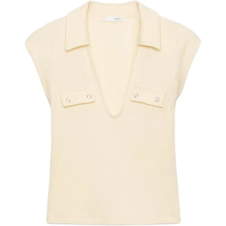 Женский свитер V-образным вырезом Light Yellow ZARA