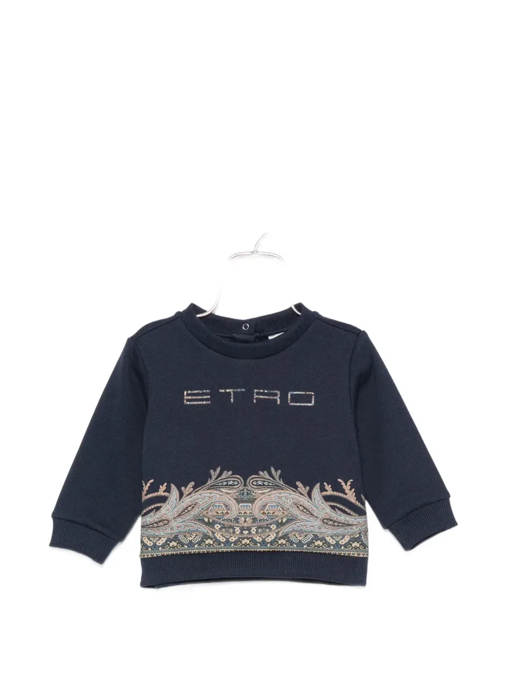Свитшот с вышивкой логотипа и принтом пейсли Etro Kids, синий