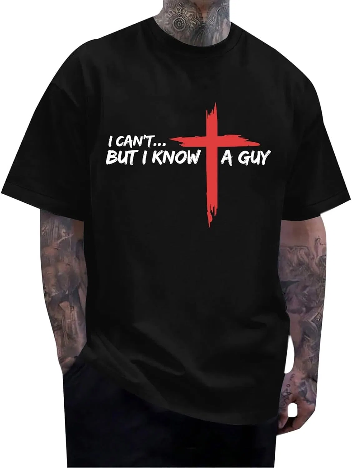 Мужская футболка с крестом Faith, Black
