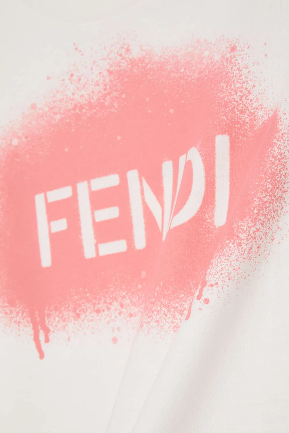 Fendi Футболка с принтом-спреем из хлопка, белый — фото 2