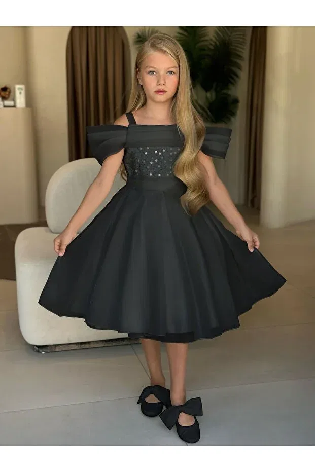 Детское платье для девочек с коротким рукавом Miss Lorin Kids, Black