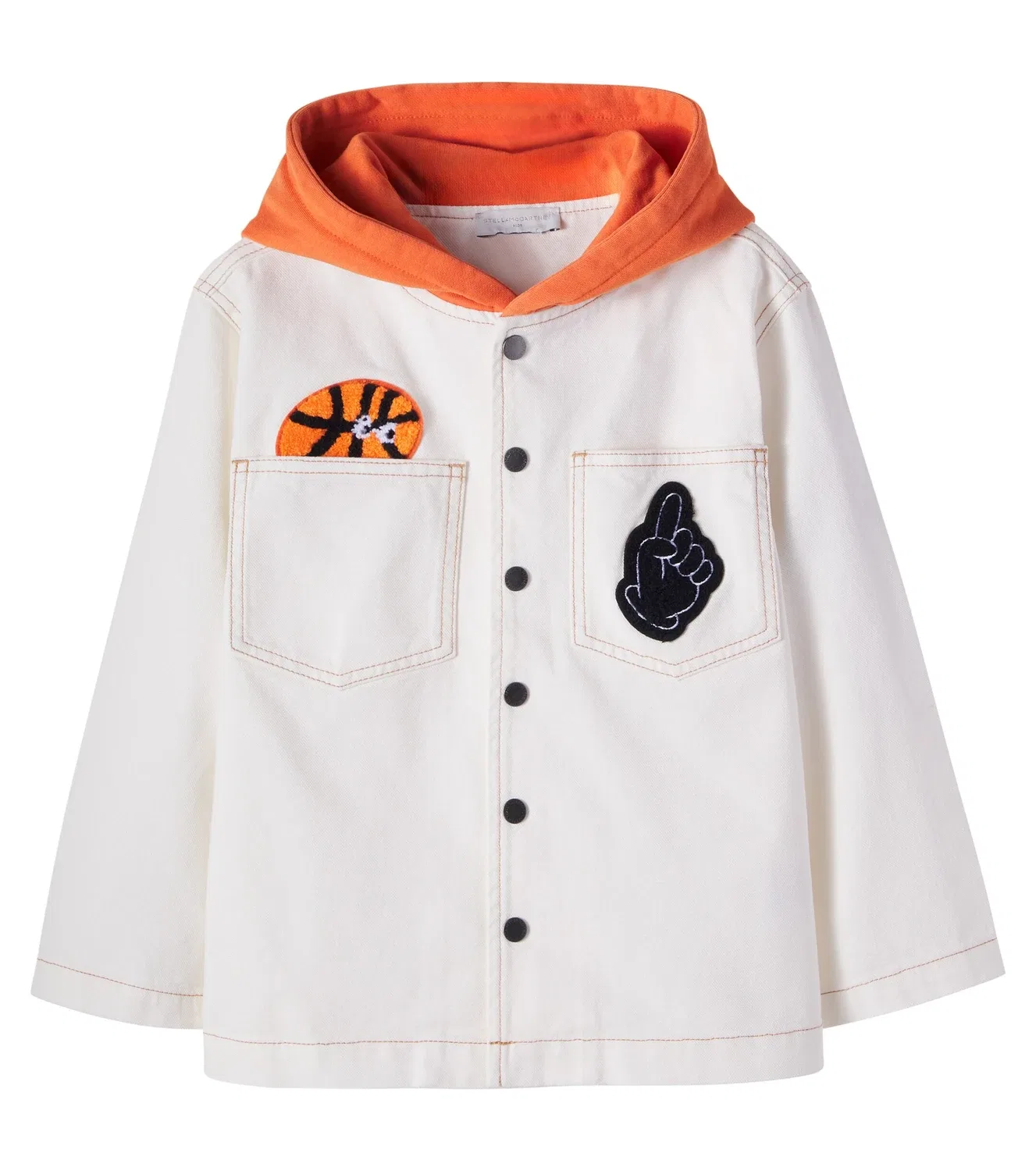 Легкая куртка из хлопкового канваса с капюшоном Stella Mccartney Kids, белый