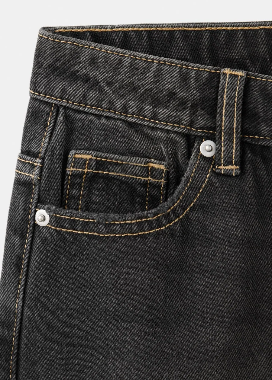 Детские джинсы MANGO KIDS Barrel Jeans 'BALLOON2' из черного денима — фото 4