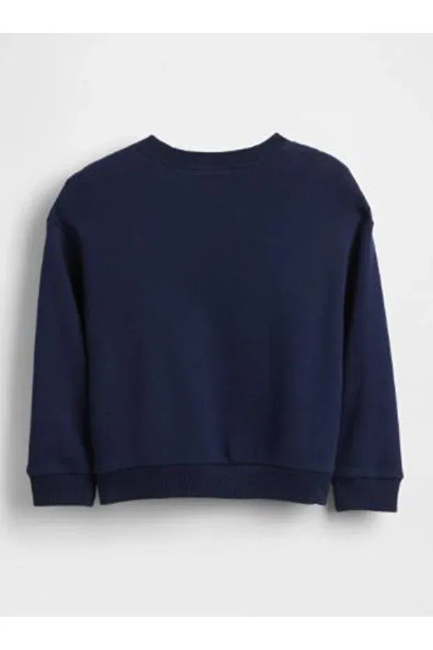 Детские свитшот для мальчиков оверсайз Gap Kids, Navy Blue — фото 3