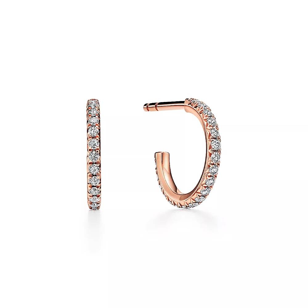

Серьги Tiffany & Co. Hoop, розовое золото с бриллиантами