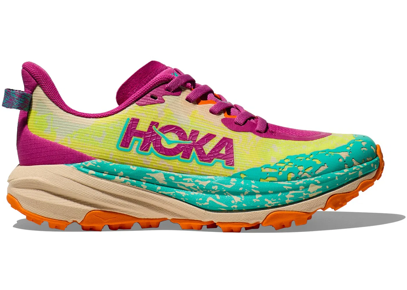 Детские кроссовки для бега с шипами Hoka One One Speedgoat 6, Fuchsia Electric Aqua