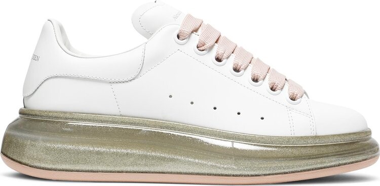 

Кроссовки Alexander McQueen Wmns Oversized Sneaker Transparent Rose Gold Glitter, белый