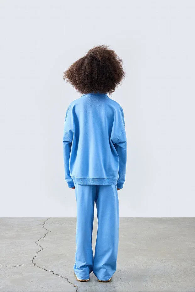 Детские свитшот для девочек с вышивкой Marvy, Blue — фото 3