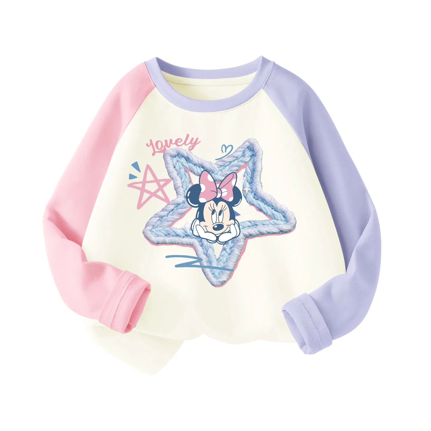 Детская футболка с круглым вырезом Di Line Star Pink Purple Disney