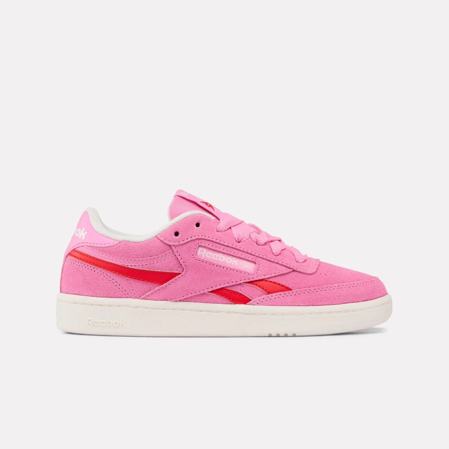 Детские кроссовки на шнуровке Club C Revenge Reebok Classic, Playful Pink/Sport Red/Chalk — фото 2