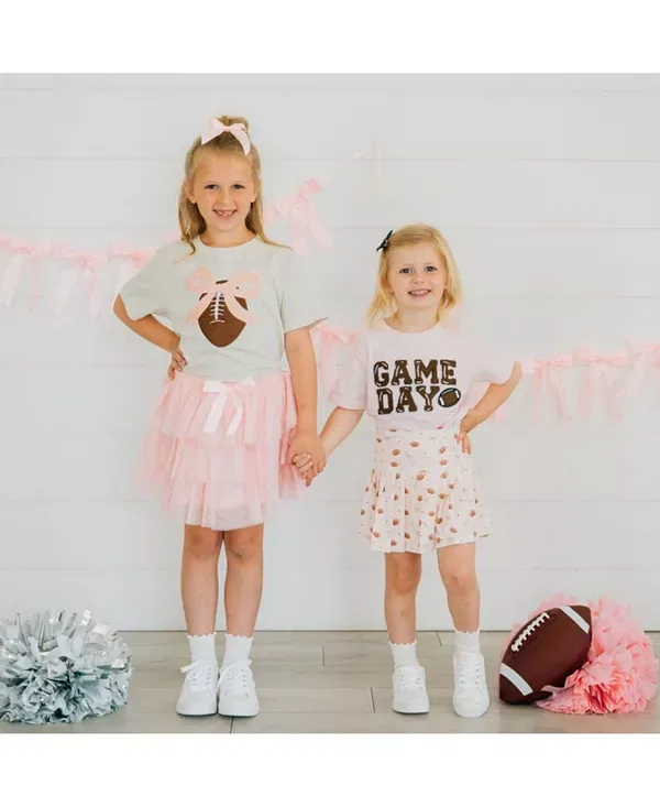 Детская футболка для девочек с патчем Game Day Patch Short Sleeve T-Shirt Sweet Wink, Ballet Pink — фото 2