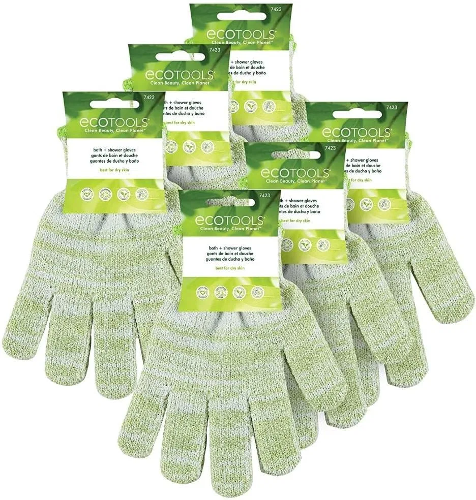 Эксфолиирующие перчатки, EcoTools, набор 6 пар, 23.18x14.61x8.57 см, 333.33 г