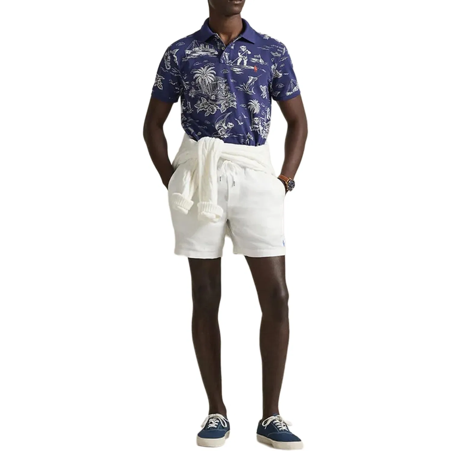 Мужское поло Slim Fit Polo Ralph Lauren, Blue — фото 3