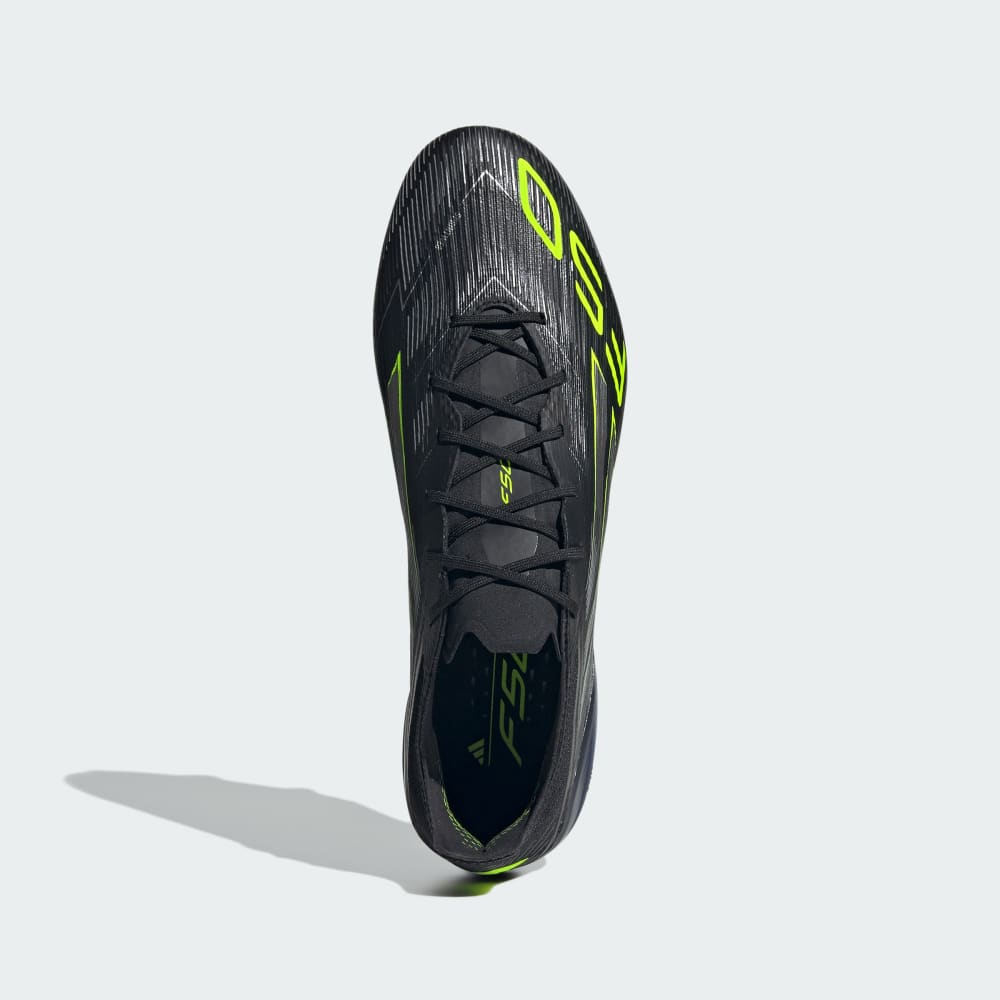 Бутсы Adidas F50 Elite Firm Ground Cleats, цвет Core Black/Iron Metallic/Lucid Lemon — фото 3