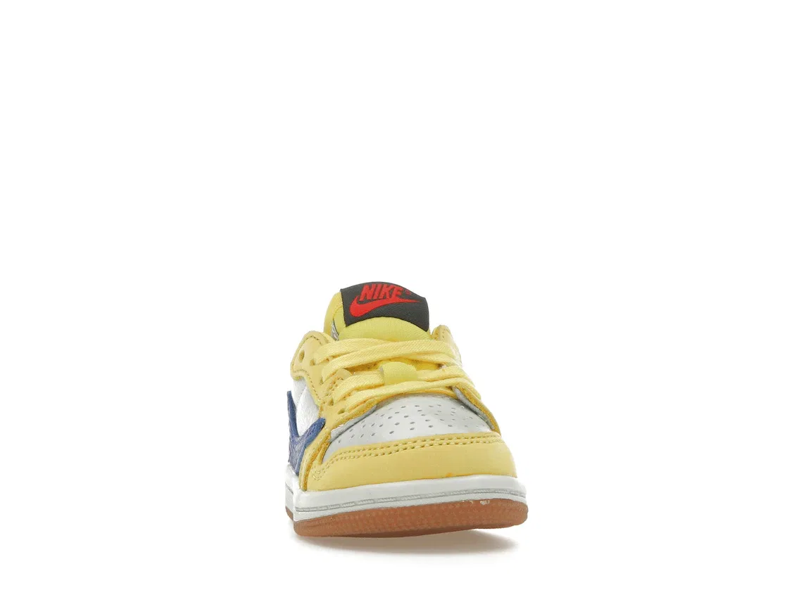 Детские кроссовки Lifestyle с высоким качеством Jordan 1 Retro Low OG SP Travis Scott Canary Jordan, Canary Racer Blue Light Silver Gum Medium Brown — фото 2