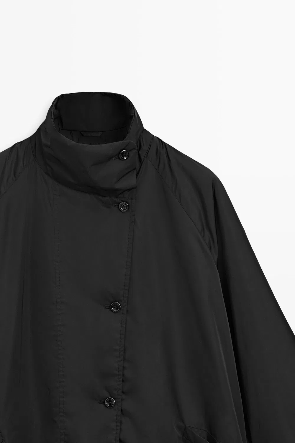 Куртка Massimo Dutti, с высоким воротником, черный — фото 4