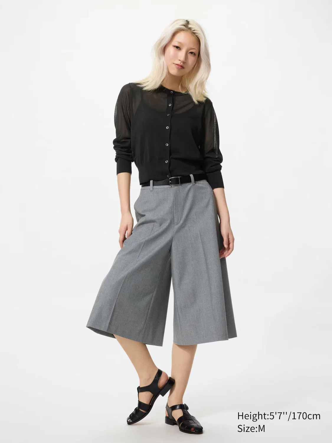 Кюлоты Uniqlo Элегантные, серый