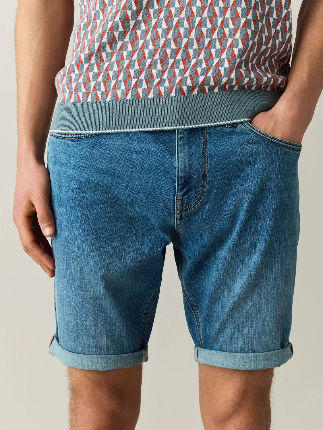 Шорты джинсовые Slim Fit Motion Flex Next, средний синий
