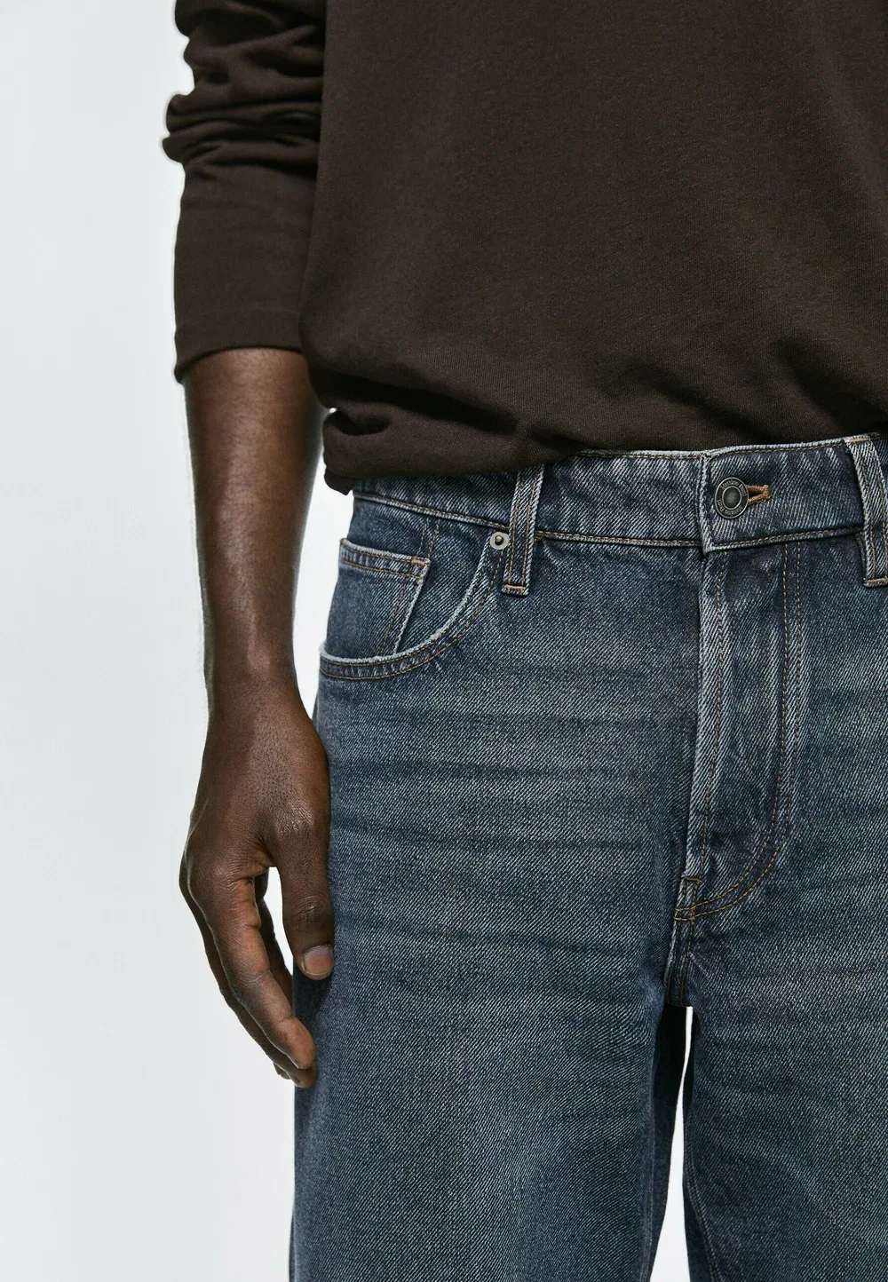 Узкие укороченные джинсы - джинсы зауженного кроя Massimo Dutti, Blue — фото 4