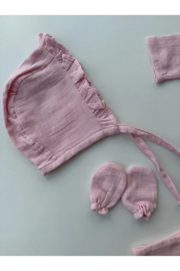 Детский комплект из муслина для новорожденных Zemze Baby, Pink — фото 2