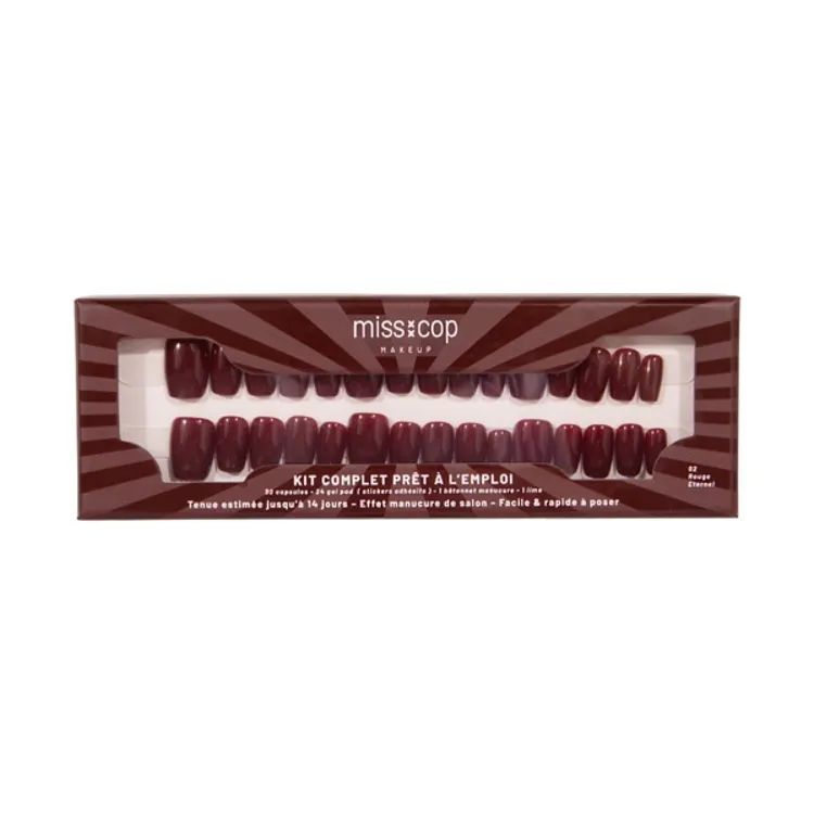 Набор накладных ногтей Miss Cop Faux Ongles, 02 Rouge Eternel