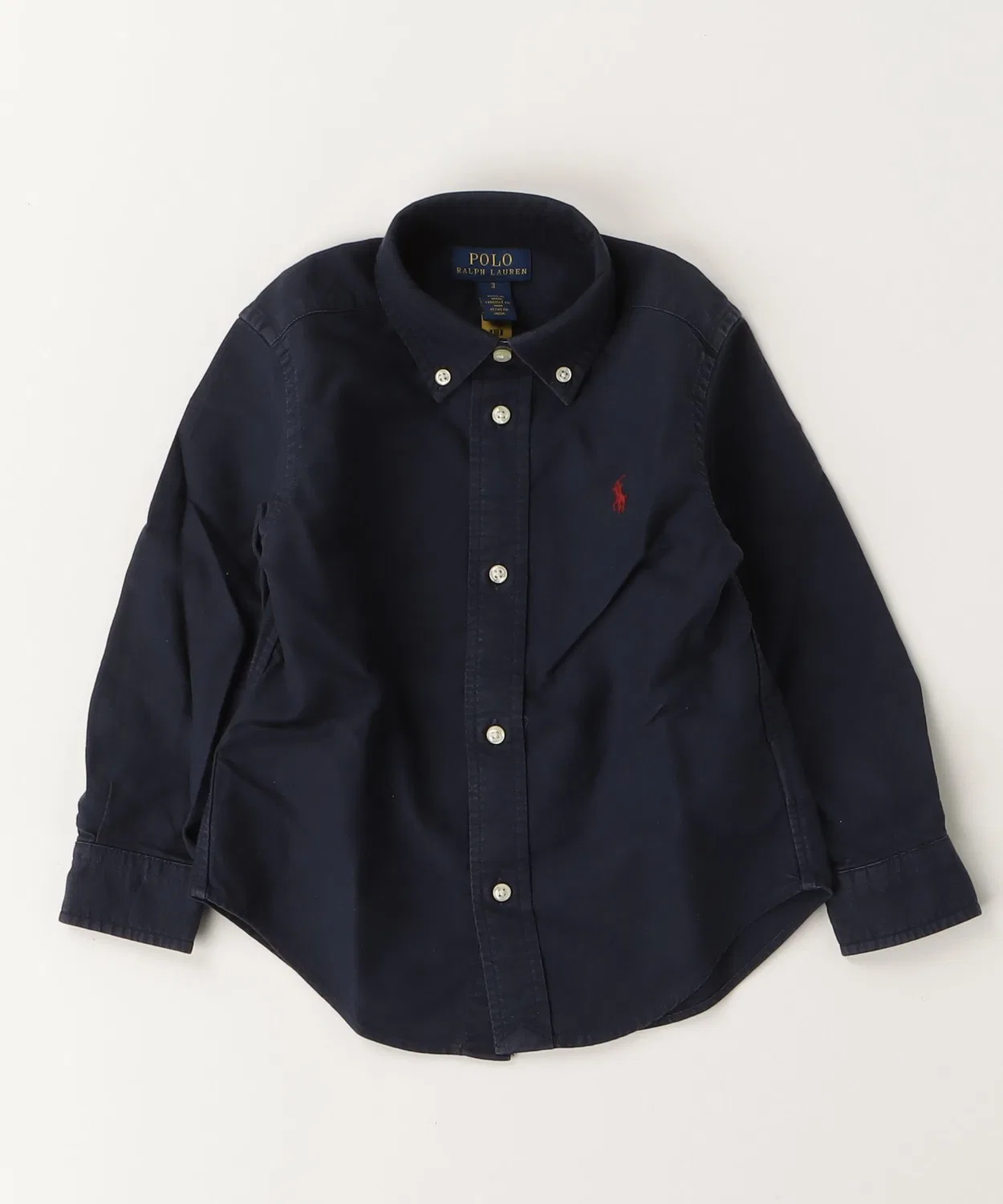 Детская рубашка с длинным рукавом оксфорд, модель Garment Dyed POLO RALPH LAUREN CHILDRENSWEAR, Navy