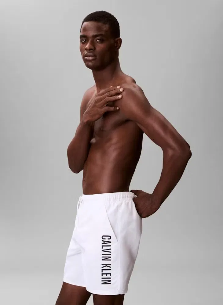 Шорты для плавания с кулиской Medium Drawstring Calvin Klein, белый — фото 3