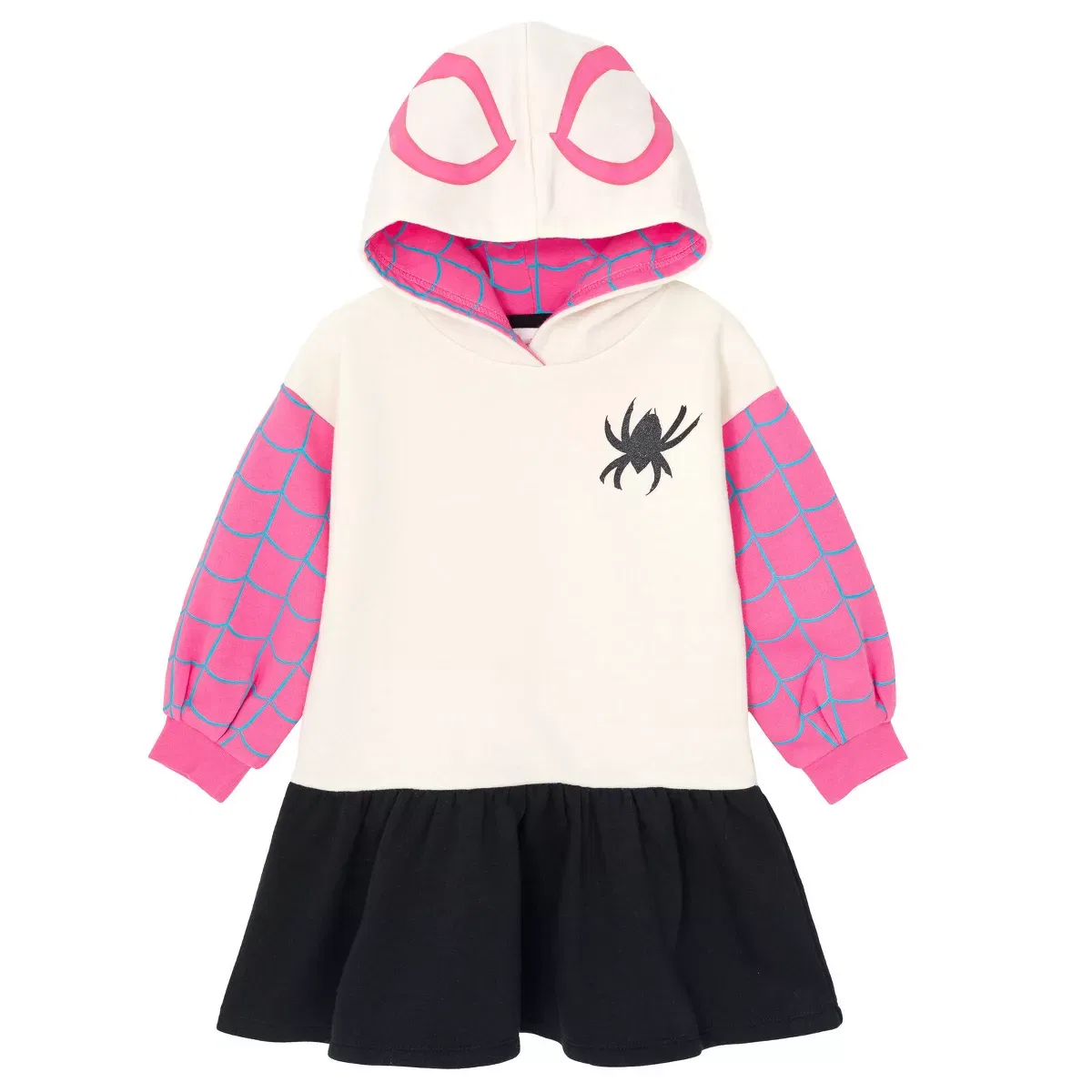 Детское платье из флиса с принтом Spider-Gwen Marvel, Белый