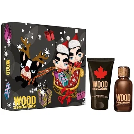 Подарочный набор для мужчин Dsquared2 Wood, 30 мл парфюм + 50 мл гель для душа