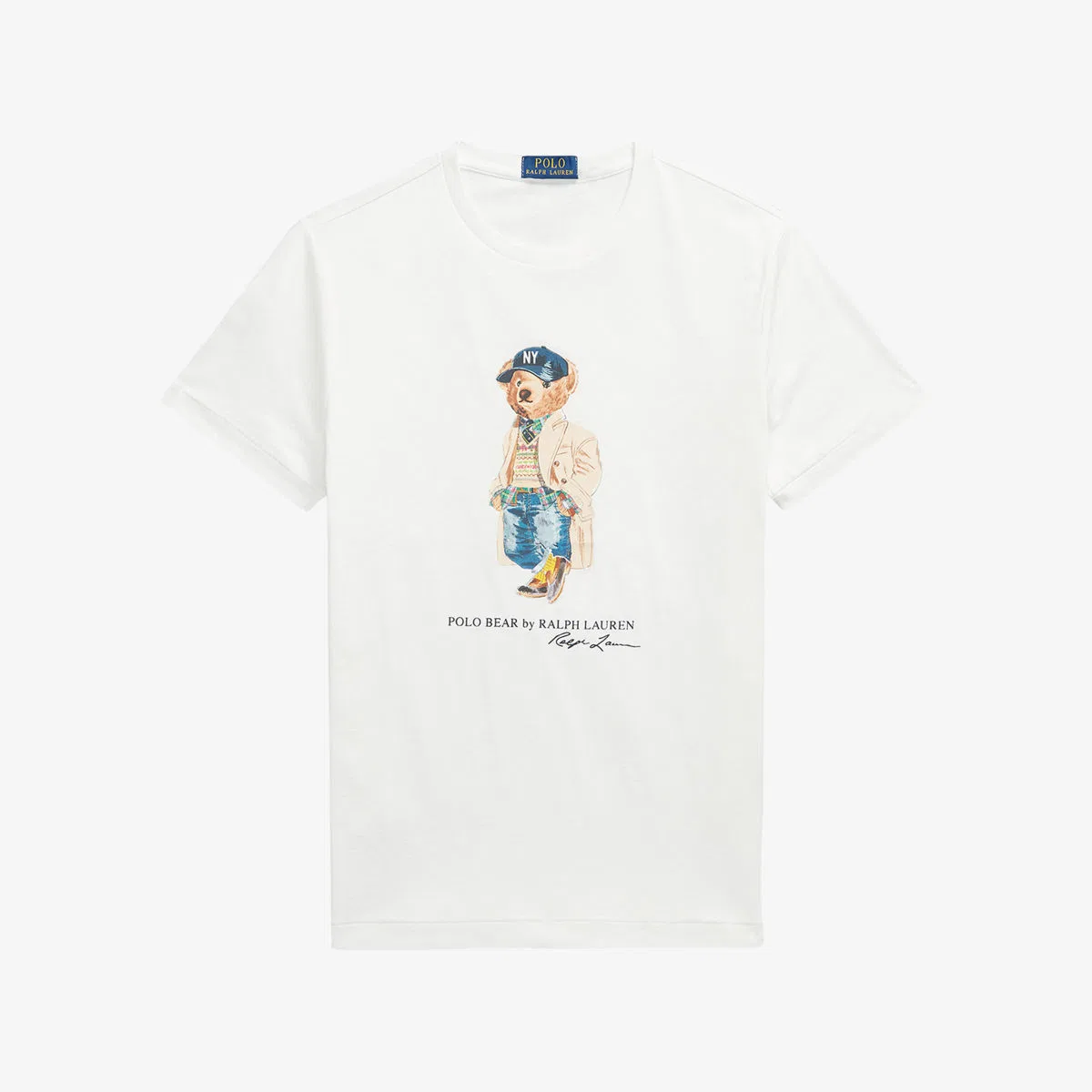 Хлопковая футболка с принтом медведя поло Polo Ralph Lauren, белый