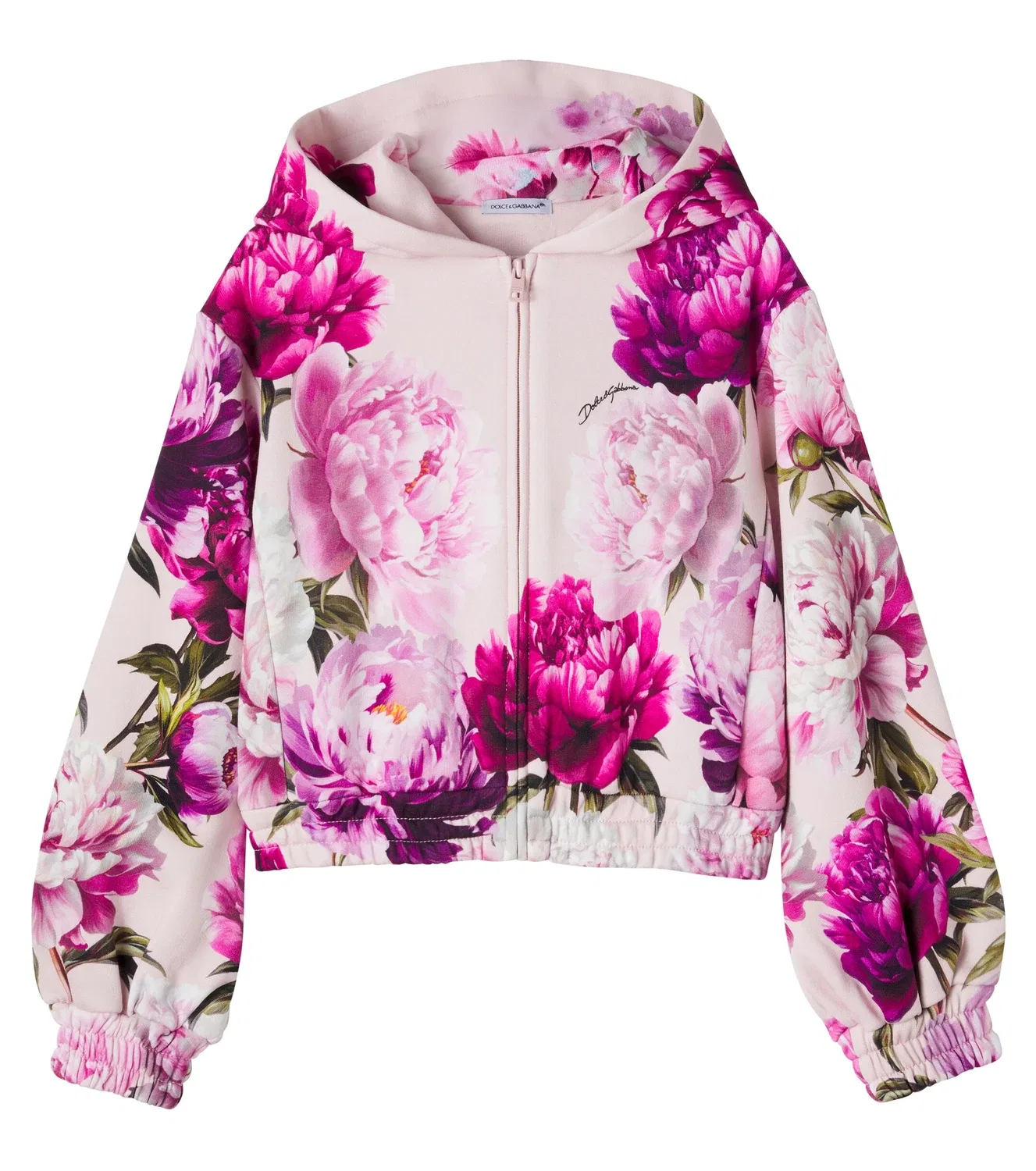 Худи с цветочным принтом Dolce&Gabbana Kids, розовый