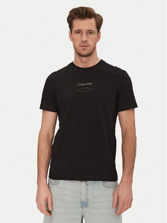 Футболка regular fit Editorial Logo Calvin Klein, черный