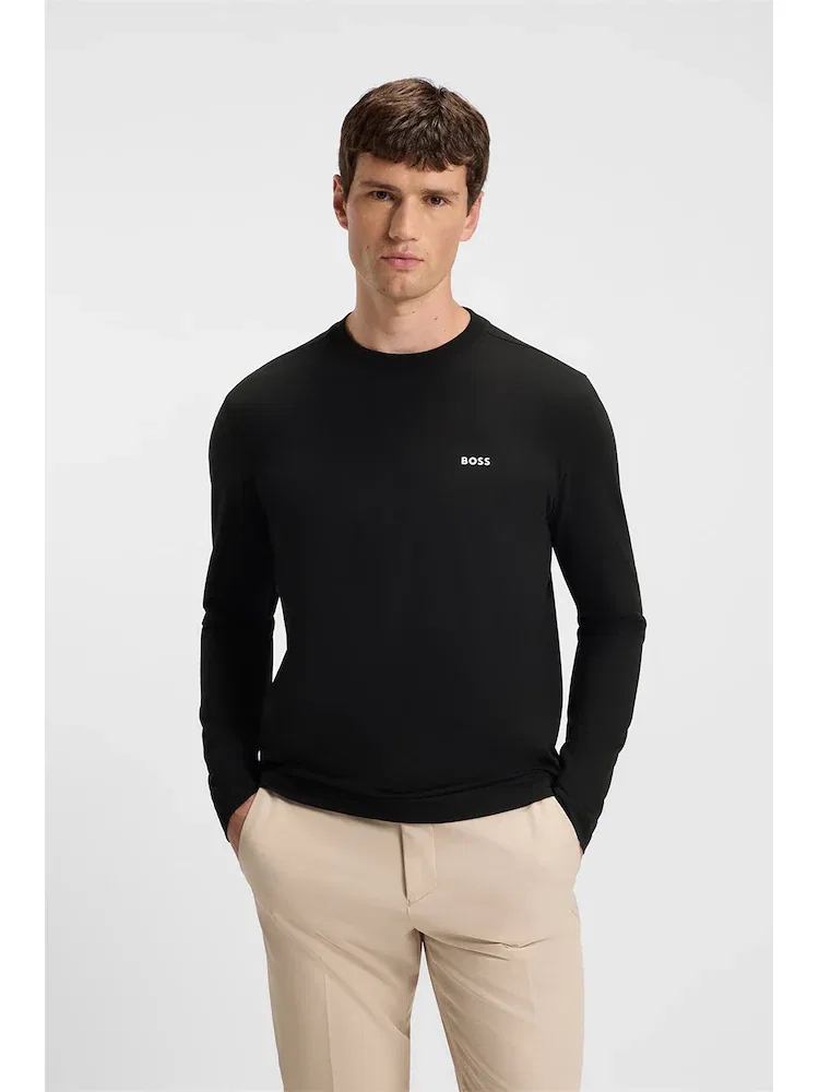 Футболка с длинным рукавом Stretch Cotton BOSS, Black