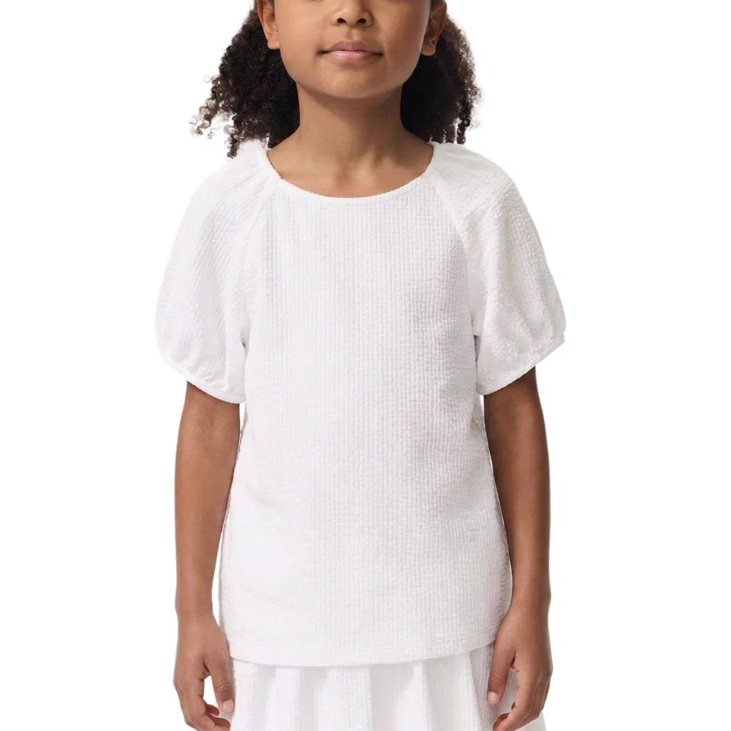 Детская футболка с круглым вырезом из стрейч-хлопка White UNIQLO