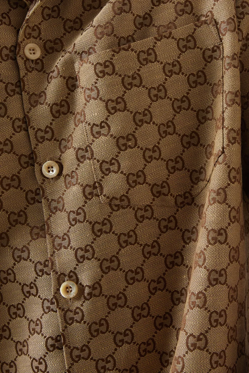 Рубашка с коротким рукавом GG Supreme Gucci, бежевый — фото 4