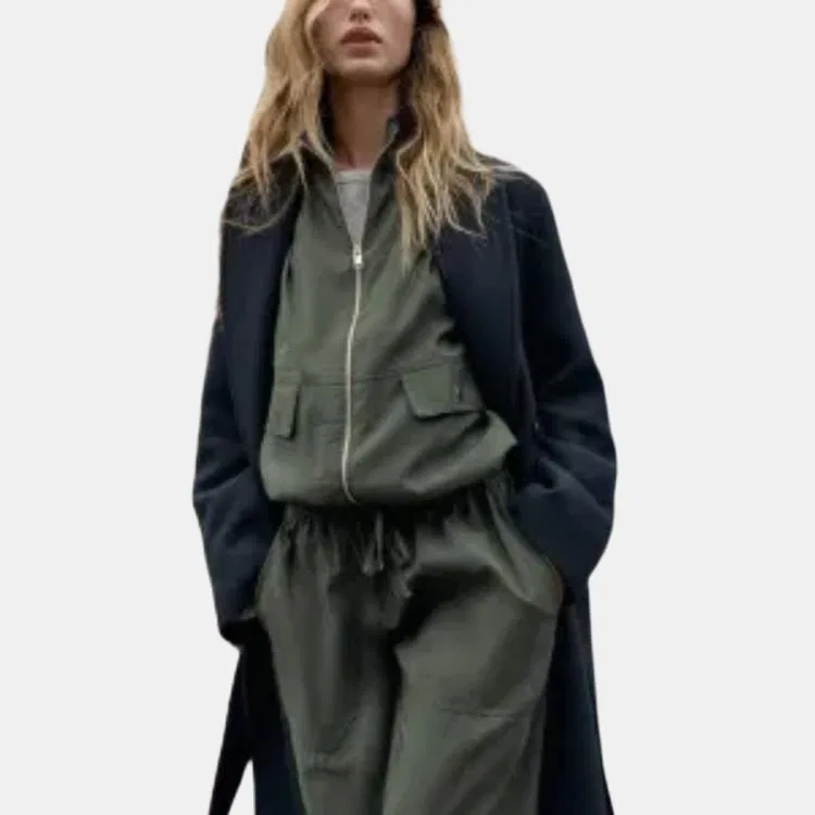 Женская куртка пилот с воротником-стойкой Khaki ZARA, Khaki — фото 4