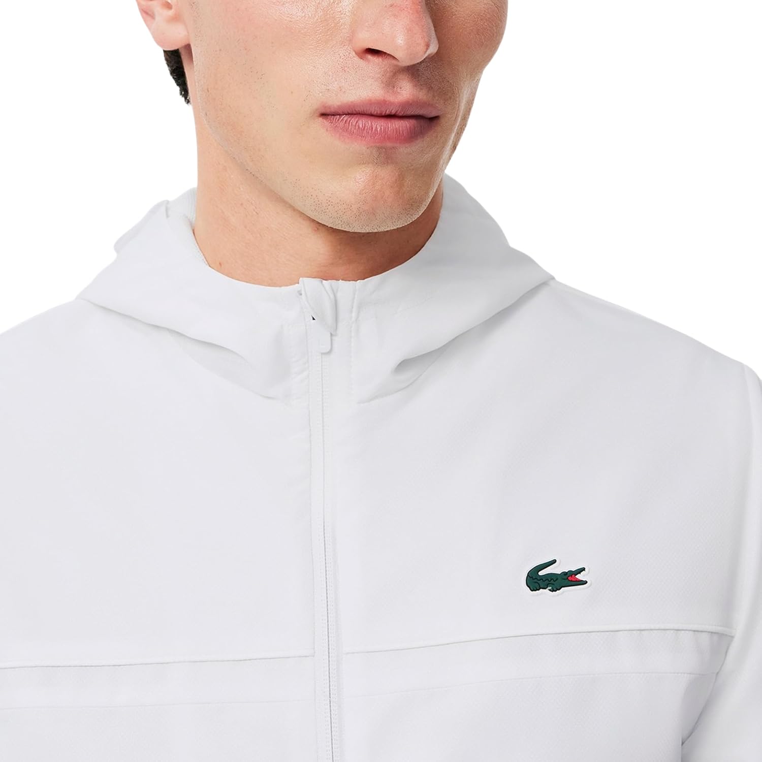 Lacoste мужская легкая производительная куртка на молнии, White/White/White — фото 2