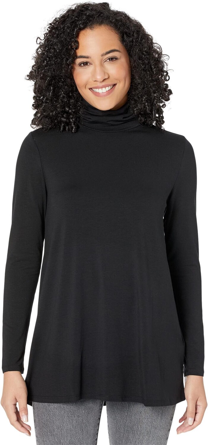 

Пуловер Eileen Fisher Scrunch Neck Tunic, черный