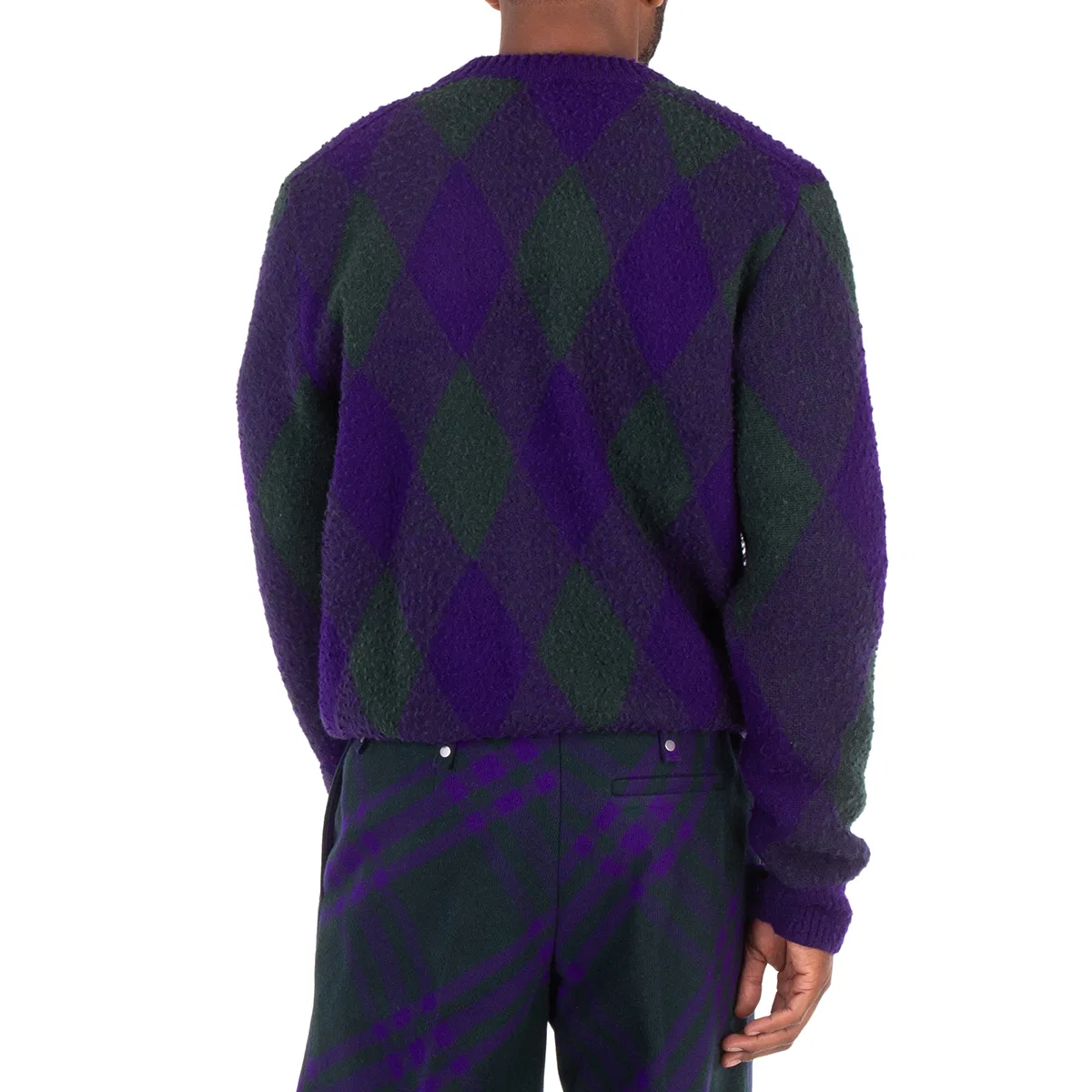 Кардиган шерстяной с ромбовидным узором Argyle-Pattern Burberry, Royal Ip Pattern — фото 3